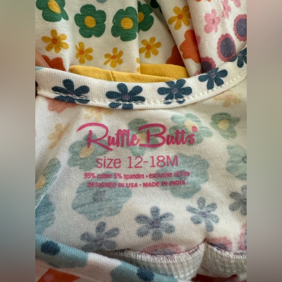 Ruffle Butts Floral Rainbow Twirl Dress w/Bow (Size 12-18 Months) - Picture 5 of 5